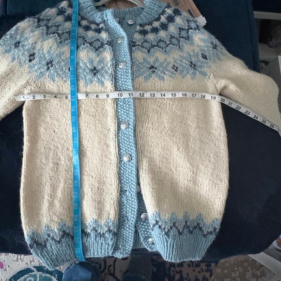 Après-ski 100% Wool Sweater Hamdmade Denmark Rare VTG M GORPCORE FairIsle Nordic - Picture 4 of 6